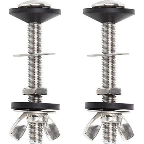 Boulon de toilette kit de boulons de réservoir à bol, kit de 2 pièces pour cassette à vis, fixation universelle pour WC en acier inoxydable, facile à installer (1/5)