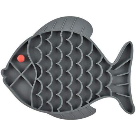 Gamelle anti-étouffement en silicone gris pour chiens et chats - Gamelle à alimentation lente