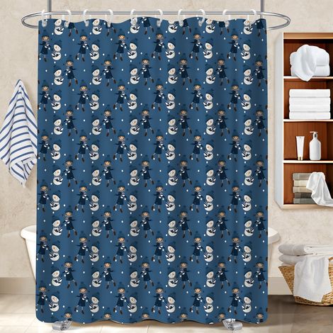 Ensemble rideau de douche polyester avec anneaux 180x180 Évasion bâche polyester douche pour ambiance spa à domicile (1/5)