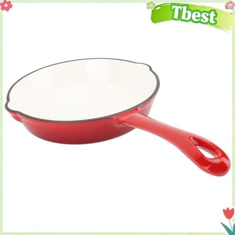 Tbest poêle en fonte Poêle à frire émaillée en fonte, poêle antiadhésive de cuisine, ustensiles de cuisine pour puericulture pot (1/5)