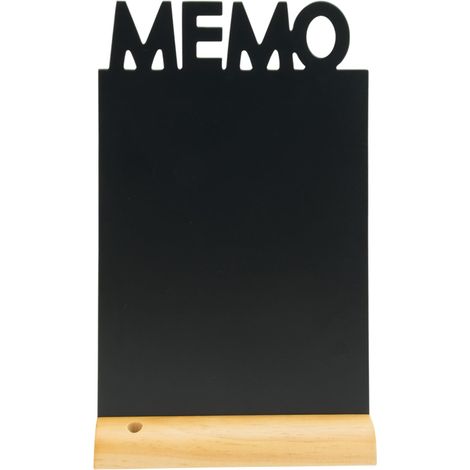 SECURIT - Lavagna Da Tavolo Silhouette Memo - Per Pennarelli A Gesso Liquido - Per Caffè, Ristoranti, Bar - Inserto Rimovibile - Base In Legno Laccato - 34,5x21x6cm - 1 Pennarello Bianco Incluso (1/5)