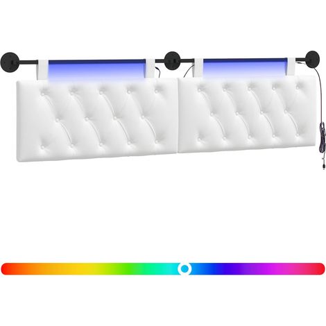 Maison Exclusive - Testiera sospesa Con luce LED Bianco Tessuto (1/5)