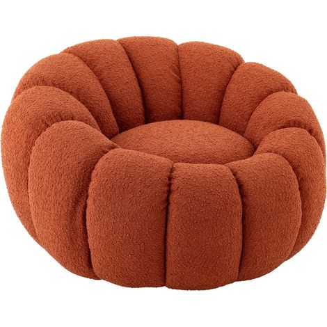 Fauteuil Coquillage en Tissu "Fleur" 101cm Rouille (1/5)