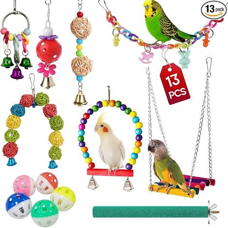 Bird Cage Toys and Accessories - for Parrots, Parrots, Cockatiels, Sparrows, Canaries, Swallows (1/5)
