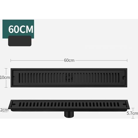 (B-60CM Middle row)Long Floor Drain Bathroom Stainless Steel 304 Thickened Large Capacity Anti-odor Shower Room Rectangular (1/4)
