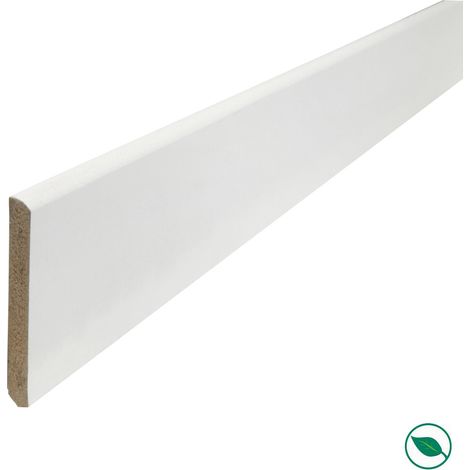 Forestea – Lot de 5 plinthes MDF prépeintes blanches 2400 x 100 x 10 mm – Finition lisse pour peinture uniforme – PEFC 70%
