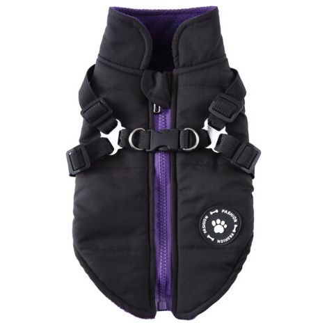 Ensoleille – Manteau imperméable rembourré pour chien – Coton chaud – Taille S – Protection contre le froid et l'humidité – Conception avec harnais intégré (1/5)
