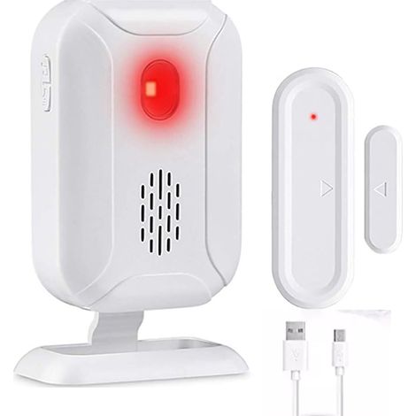 Timbre inalámbrico con 36 melodías, volumen ajustable, 113 dB, sensor de puerta exterior con LED multicolor, compatible con 32 (1/3)