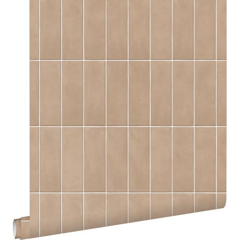 papier peint motif de carrellages beige  - ESTAhome (1/5)