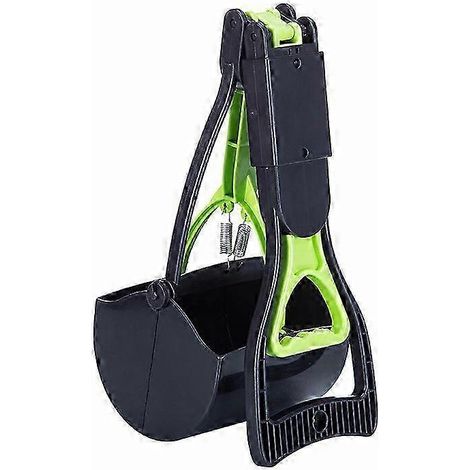 Ramasse-crottes de 43 cm pour chiens, pelle pliable à long manche, mâchoires stables, facile à utiliser pour les petits et moyens animaux, ramasse l'herbe et les graviers - Vert 202 (1/5)