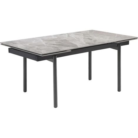Table extensible 180/260 cm céramique marbré laqué pieds droits - DAKOTA 09 (1/5)