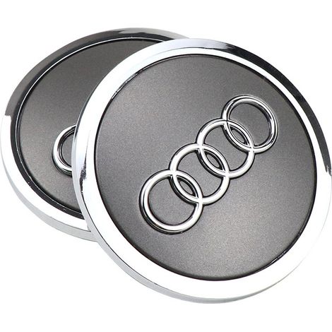 Graue, matte 69-mm-Radnabenabdeckung von Audi, original, 1 Stück, für Aluminium