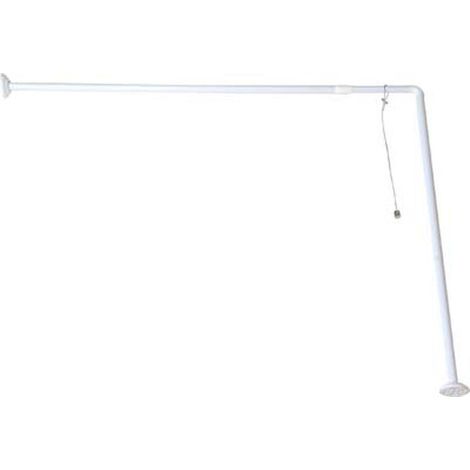 Barra esquinera de baño cable metálico de fijación al techo - blanco - Tendance