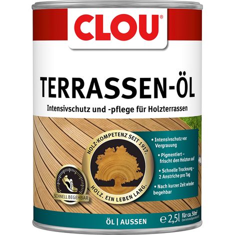 Clou Terrassenöl 2,5 Ltr. Douglasie Intensivschutz für Holzterrassen