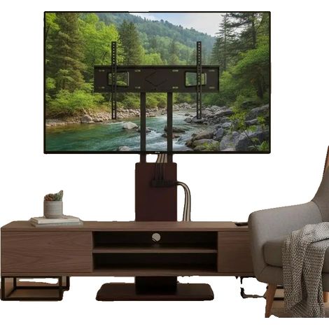 Meuble TV, Hauteur Réglable, Rotation ±15°, Rouge (1/2)