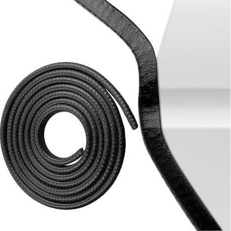 Protectores de borde de puerta de coche - Tiras protectoras de goma - Protegen las puertas - Ajuste universal en forma de U - 5 metros - Negro (1/5)