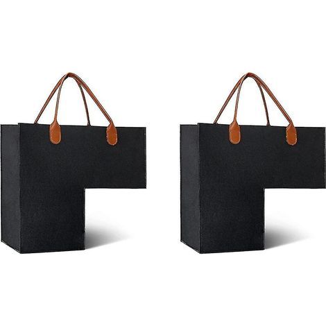 Set aus 2 Treppenkörben mit Ledergriffen für 40 cm breite, mit Teppich ausgelegte Treppenstufen, faltbarer Filzkorb (1/5)