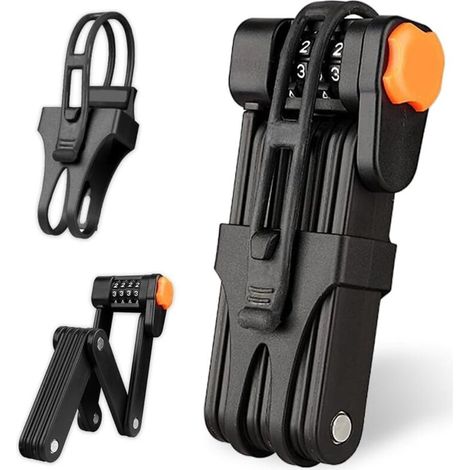 Antivol pliable - Antivol pour vélos électriques et fatbikes - Antivol de vélo - Convient à tous types de vélos - Avec support-AquaForge (1/5)