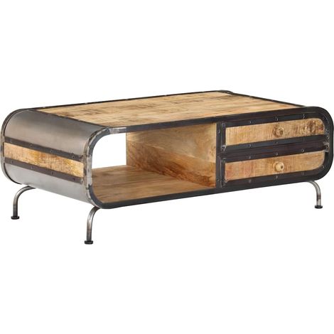 Table basse Table d'appoint pour Salon Chambre - 100 x 50 x 35 cm Bois de manguier massif BV990574 - BonneVie (1/5)
