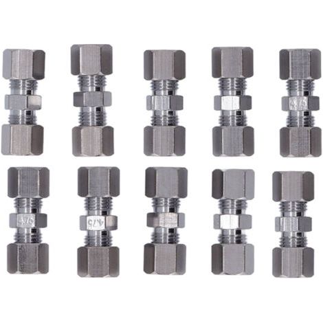Eosnow Connecteur de ligne de frein en cuivre chromé, raccord de tuyau de frein pour Tube de 4.75mm de diamètre, 10 pièces (1/5)