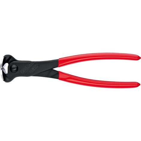 Pince coupante de devant - 1 pièce - Acier trempé gainé plastique - Coupe fils durs et doux - Ferraillage et ligature - 200 mm noir (1/3)