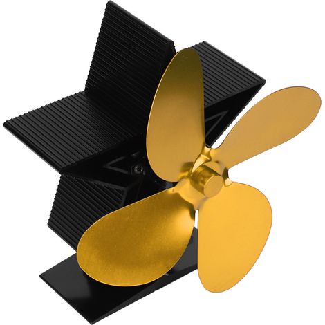 Ventilateur thermique étoile de Noël, ventilateur thermique pour cheminée, ventilateur de circulation thermique écologique et écoénergétique de style européen et américain, doré (1/5)