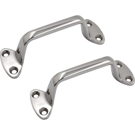 Lot de 2 poignées de maintien pour bateau en acier inoxydable 316 massif de qualité marine, 148 mm, finition polie, robustes (1/5)
