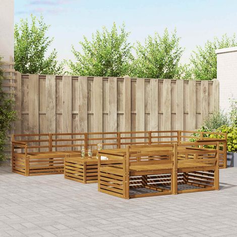 Outdoor-Sofagarnitur 9 pcs Natur Massivholz Akazie (1/5)