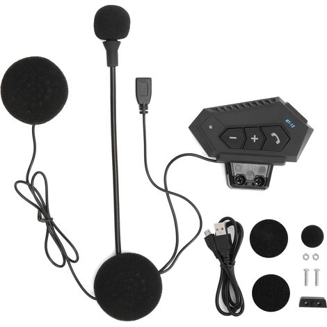 Casque moto Bluetooth avec micro, communication sans fil et réduction de bruit - Modèle BT12 (1/5)