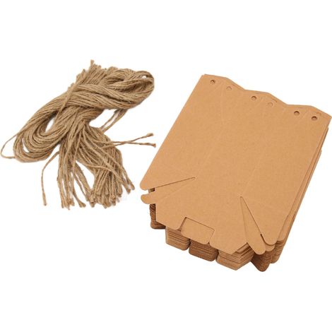 50 boîtes cadeaux hexagonales en papier kraft avec ficelle, idéales pour les mariages, les fêtes et les baby showers. (1/5)