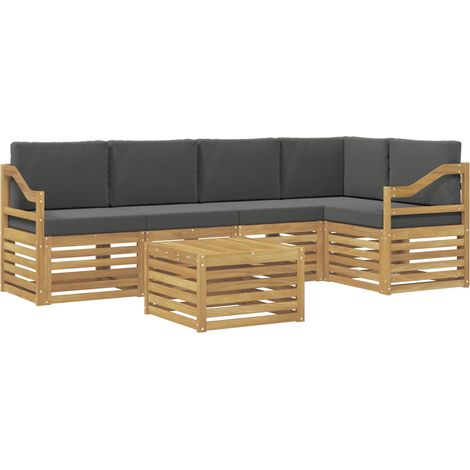 Conjunto de sofás de exterior 6 uds. Blanco y Antracita vidaXL (1/5)