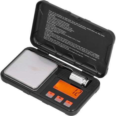 Balance de précision pour bijoux 200 g/0,01 g, portable et dotée de 6 unités de mesure et d'un écran LCD. (1/5)