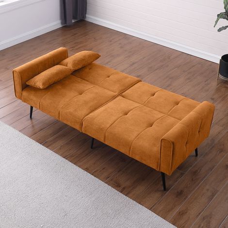 Canapé Convertible Rembourré Modulaire Pliable 68 Pouces, Sofa Lit Confortable en Tissu pour Salon, Chambre Étudiante, Petit Espace, Fauteuil Dossier Inclinable (1/5)