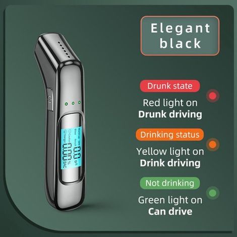 Test d'haleine numérique – Alcootest – Alcoomètre – Test d'haleine numérique sans embout buccal – Adapté aux Pays-Bas, à la France, à la Belgique et à d'autres pays – Rechargeable (1/4)