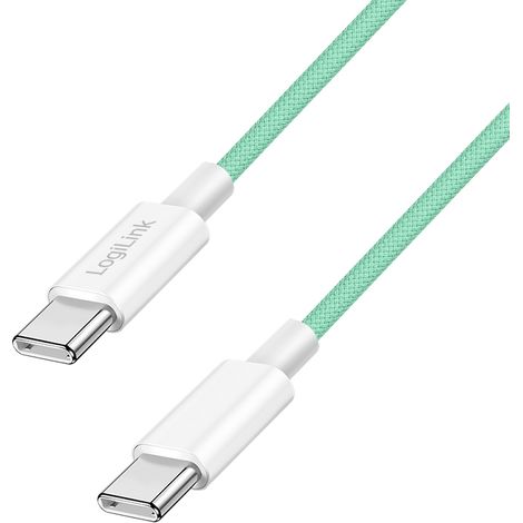 LogiLink CU0343 cable USB USB 2.0 0,5 m USB C 0,48 Gbit/s 60 W Verde (1/5)