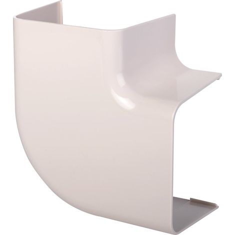 Coude plat 90° plastique rigide - blanc crème RAL 9001