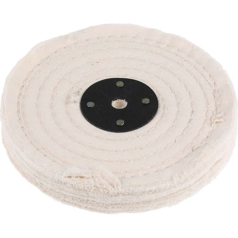 Rs Pro – Tampon de polissage en coton cousu – Disque de polissage 6 pouces – Pour matériaux non ferreux – Balais pur coton pour machines manuelles (1/2)