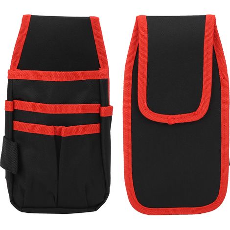 Sac à outils multifonctionnel, pochette de rangement pour quincaillerie (rouge) (1/5)