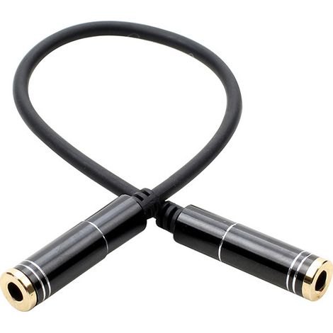 4-section gold-plated 3.5mm female-to-female straight audio extension cable for connecting mobile phone/headphone cables. (1/5)