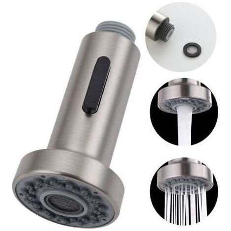 2 modes tte robinet remplacement douchette pour robinet pour robinet cuisine pour rtractable mitigeur,G1/2",brosse (1/5)