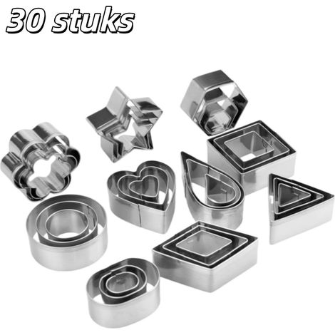 30 pièces - Emporte-pièces - Accessoires de pâtisserie - Mini emporte-pièces en acier inoxydable - Convient pour les biscuits, la pâte, la découpe de fruits et la réalisation de moules à pâtisserie - (1/5)