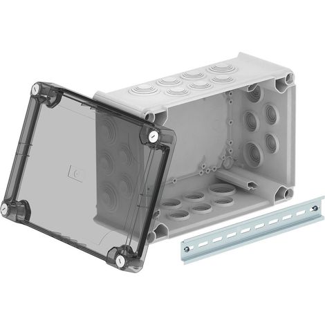 OBO Bettermann Kabelabzweigkasten mit hohem transparentem Deckel 285x201x139 Polypropylen / Polycarbonat lichtgr..., 2007758