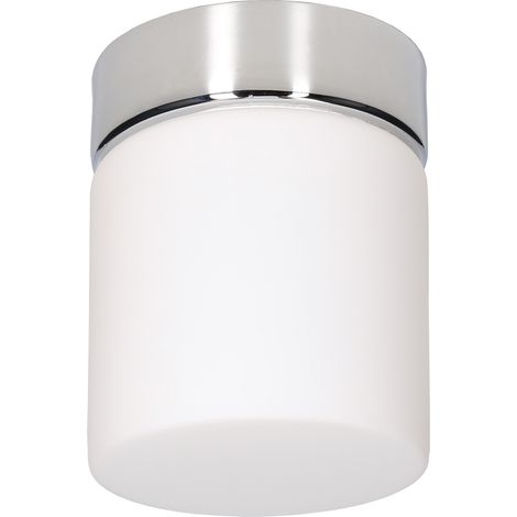 Forlight Petit - Lámpara Plafón de Techo LED 5.7W y 650lm. Plafón Cilíndrico Impermeable con IP44 para Baño. Lámpara de Techo LED con Luz Cálida 3000K Cromo (1/4)
