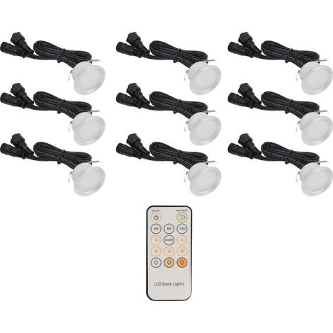 Kit de 10 spots LED encastrés pour terrasse, 0,8 W, acier inoxydable 304, étanche IP67, prise australienne 90-265 V. (1/5)