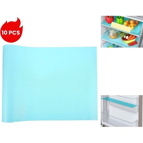 10er-Packung himmelblaue, ultradünne, antibakterielle, abwaschbare Kühlschrank- und Regalmatten (45 x 29 cm) (1/5)
