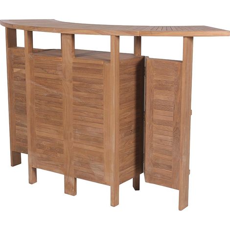 Bar extérieur teck massif pliant 180cm GARDEN - 180x70x105 cm - Kayu Meuble (1/5)