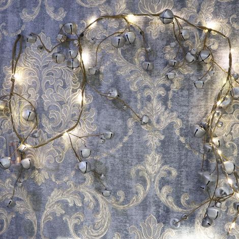 Silver Bells Garland With 20 LEDs 150cm