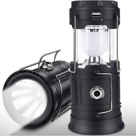 de plein airdirigélanternes de camping-lampe de tente coupe-vent-Double recharge par énergie solaire et source d'énergie (1/5)