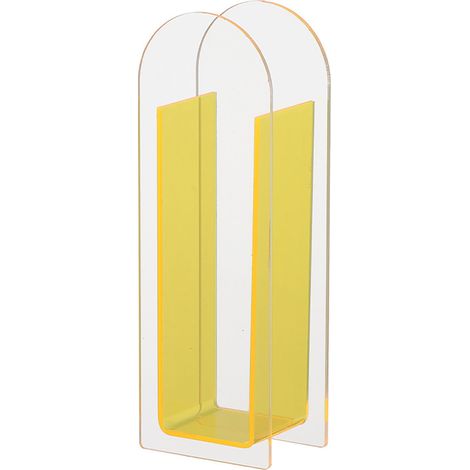 Modern Acrylic Clear Vase Colorful Acrylic Flower Vase for Wedding Party Home Table Decor Semi Colorful Lemon Yellow