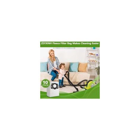 Lot de 10 Sacs de Filtre Sacs D'aspirateur pour Kärcher 2.863-006.0 KFI 487 Sacs Aspirateur pour Kärcher WD4 WD5 WD6 WD5P WD6P MV4 MV5 MV6 Aspirateurs Multifonctions (1/4)